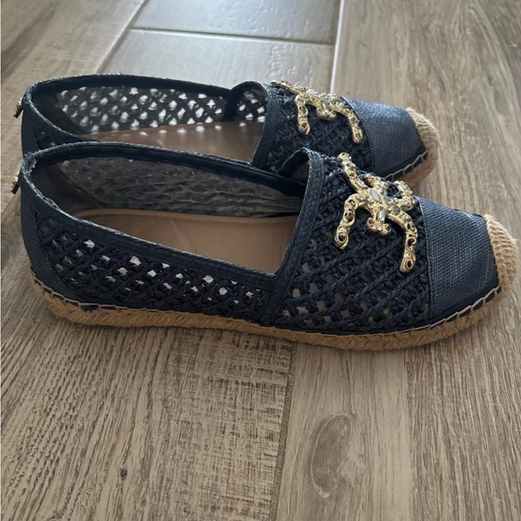 Sam Edelman Blue and Tan Flats with Gold Accents size 8 - Picture 6 of 11